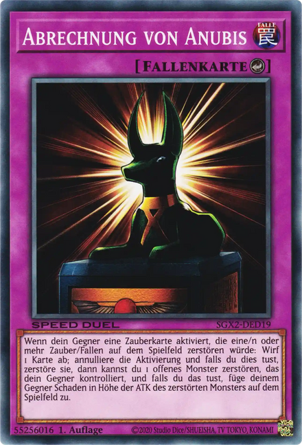 Abrechnung von Anubis Yu-Gi-Oh! Karte SGX2-DED19 Common