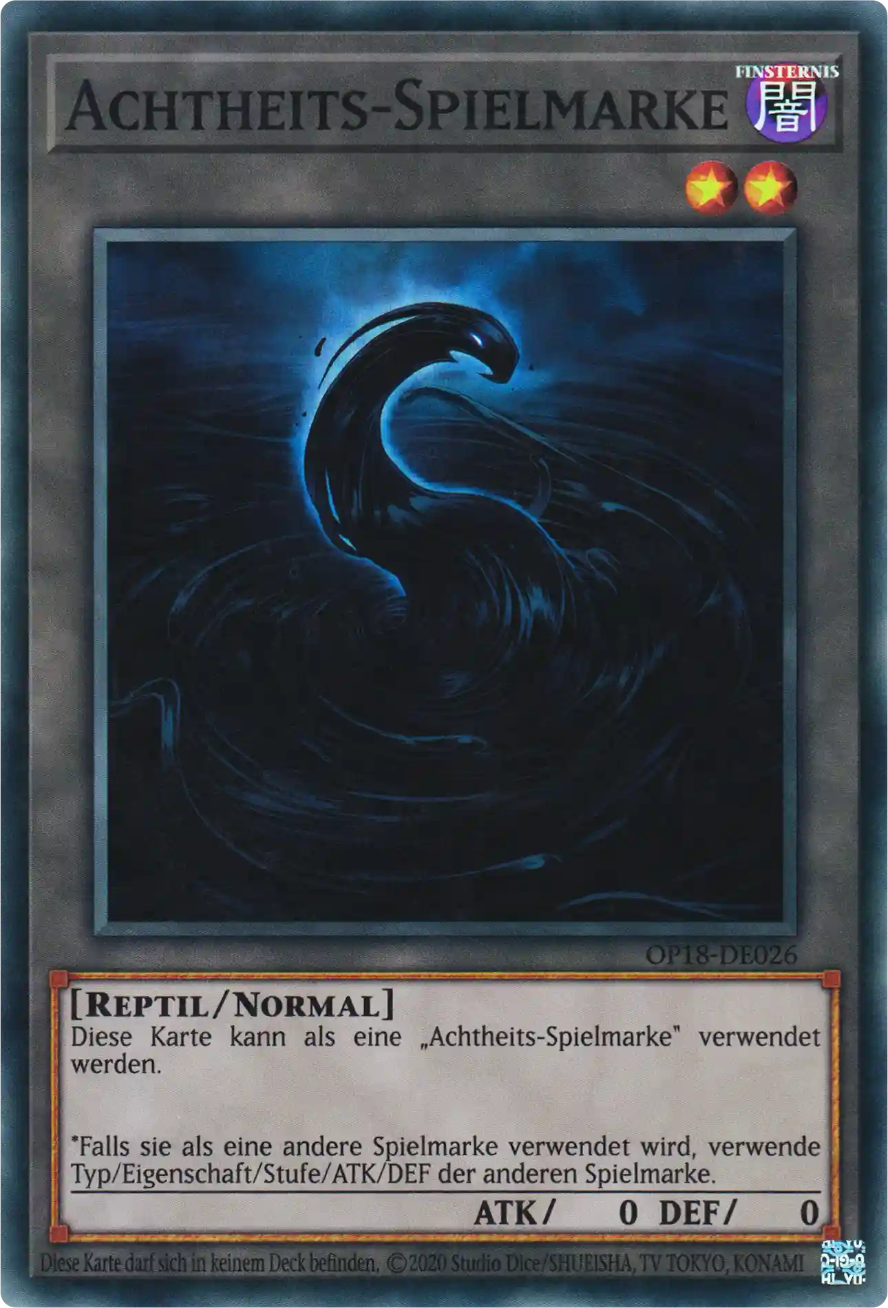 Achtheits-Spielmarke Yu-Gi-Oh! Karte OP18-DE026 Super Rare