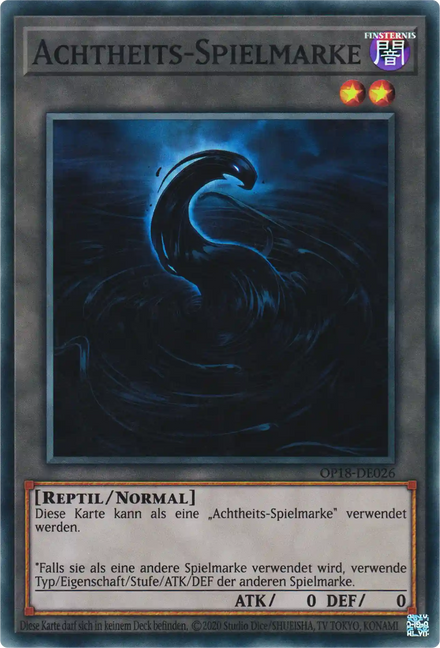 Achtheits-Spielmarke Yu-Gi-Oh! Karte OP18-DE026 Super Rare