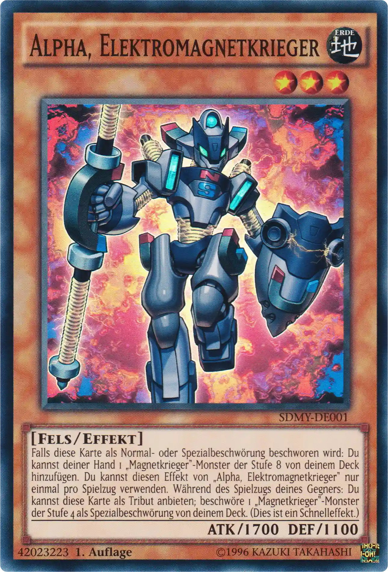 Alpha, Elektromagnetkrieger Yu-Gi-Oh! Karte SDMY-DE001 Super Rare