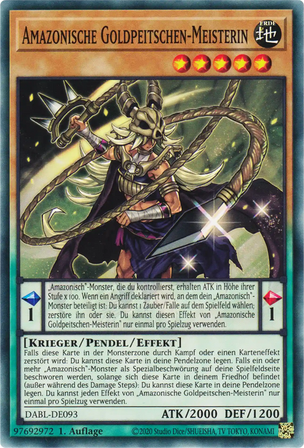 Amazonische Goldpeitschen-Meisterin Yu-Gi-Oh! Karte DABL-DE093 Common