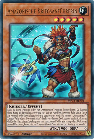 Amazonische Kriegsanführerin Yu-Gi-Oh! Karte MP23-DE221 Ultra Rare