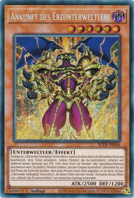 Ankunft des Erzunterweltlers Yu-Gi-Oh! Karte BLTR-DE046 Secret Rare