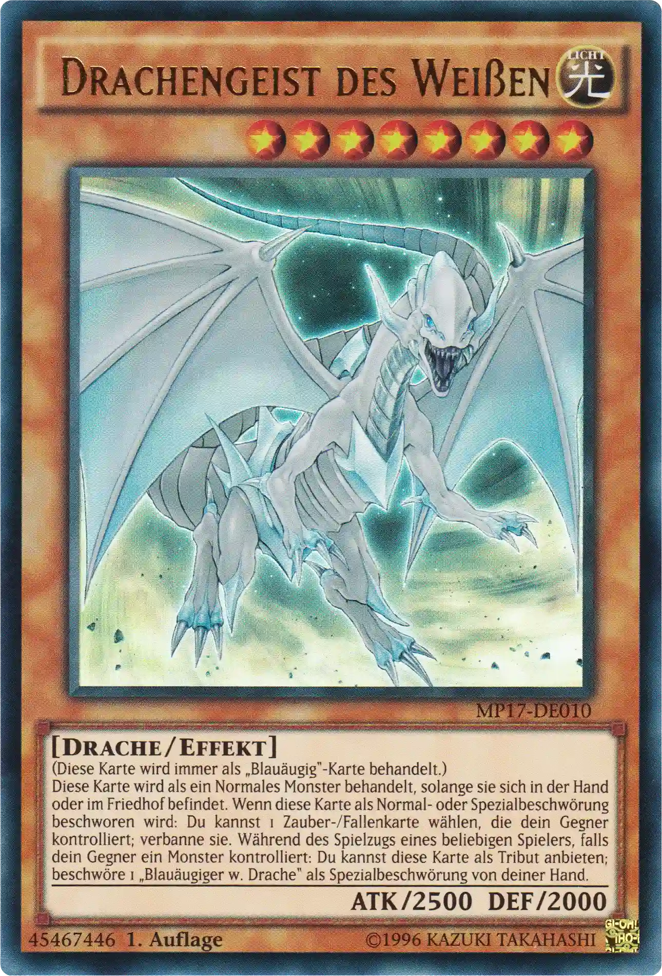Drachengeist des Weißen Yu-Gi-Oh! Karte MP17-DE010 Ultra Rare