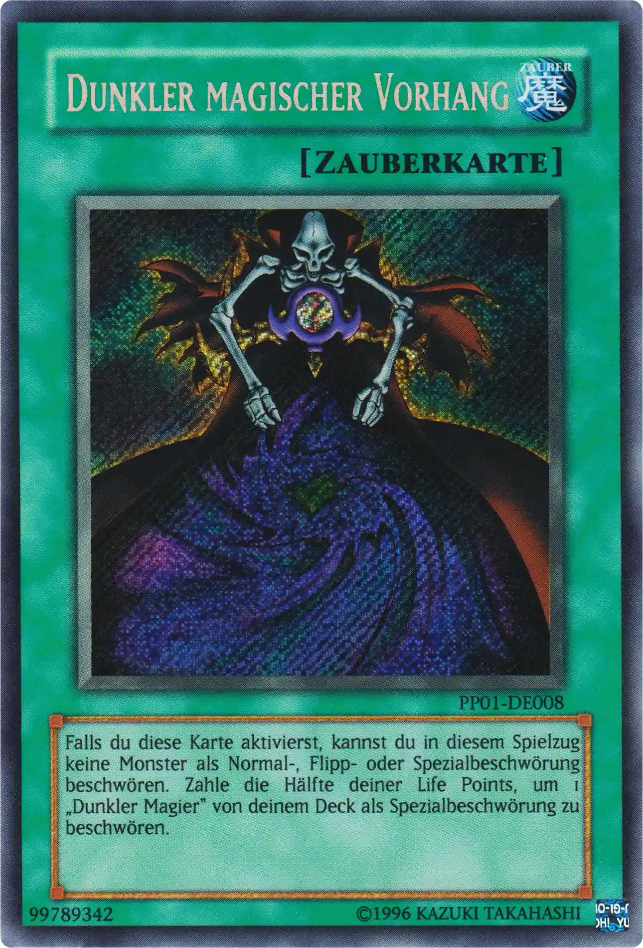 Dunkler magischer Vorhang Yu-Gi-Oh! Karte PP01-DE008 Secret Rare