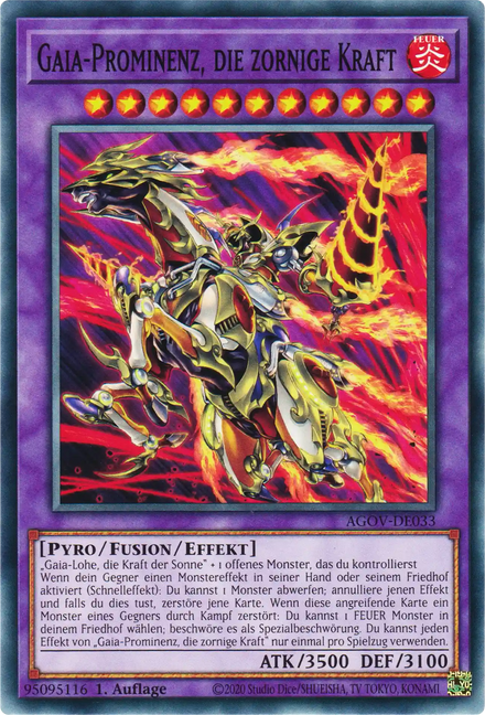 Gaia-Prominenz, die zornige Kraft Yu-Gi-Oh! Karte AGOV-DE033 Common