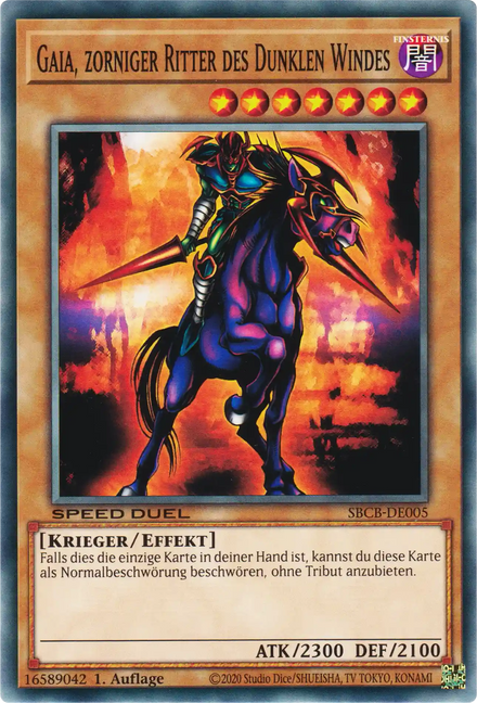 Gaia, zorniger Ritter des Dunklen Windes Yu-Gi-Oh! Karte SBCB-DE005 Common