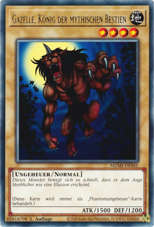 Gazelle, König der mythischen Bestien Yu-Gi-Oh! Karte MZMI-DE041 Rare