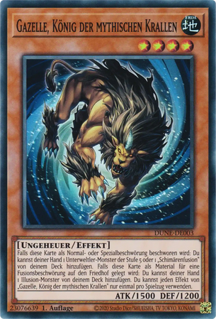 Gazelle, König der mythischen Krallen Yu-Gi-Oh! Karte DUNE-DE003 Super Rare
