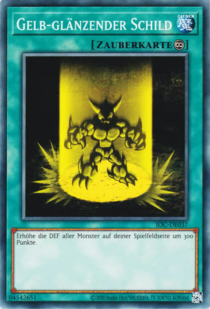 Gelb-glänzender Schild Yu-Gi-Oh! Karte IOC-DE037 Common