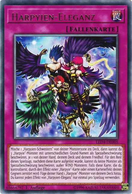 Harpyien-Eleganz Yu-Gi-Oh! Karte LED4-DE005 Rare