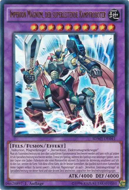 Imperion Magnum, der superleitende Kampfroboter Yu-Gi-Oh! Karte SDMY-DE041 Ultra Rare