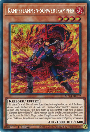Kampfflammen-Schwertkämpfer Yu-Gi-Oh! Karte MP24-DE132 Secret Rare