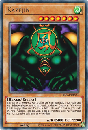 Kazejin Yu-Gi-Oh! Karte MAZE-DE033 Rare