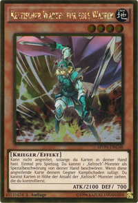 Keltischer Wärter für edle Waffen Yu-Gi-Oh! Karte MVP1-DEG48 Gold Rare