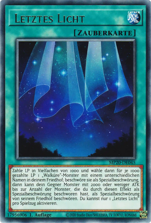 Letztes Licht Yu-Gi-Oh! Karte MP20-DE045 Rare