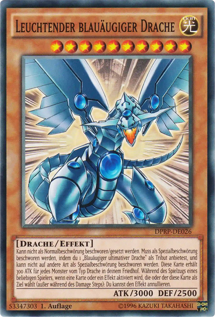 Leuchtender blauäugiger Drache Yu-Gi-Oh! Karte DPRP-DE026 Common