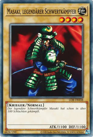 Masaki, legendärer Schwertkämpfer Yu-Gi-Oh! Karte LOB-DE038 Common