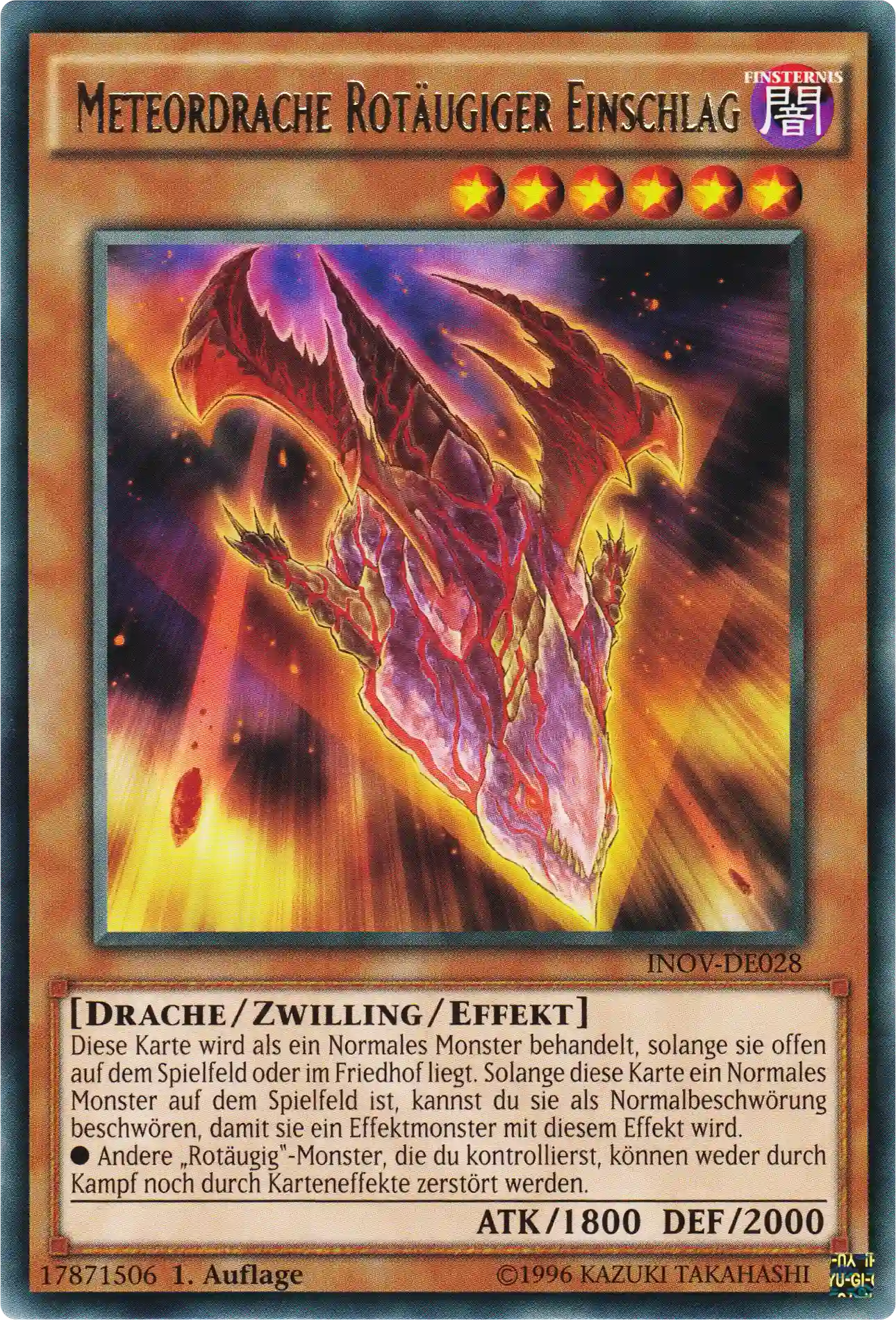 Meteordrache Rotäugiger Einschlag Yu-Gi-Oh! Karte INOV-DE028 Rare