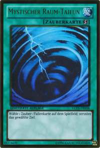 Mystischer Raum-Taifun Yu-Gi-Oh! Karte GLD5-DE038 Gold Ghost Rare