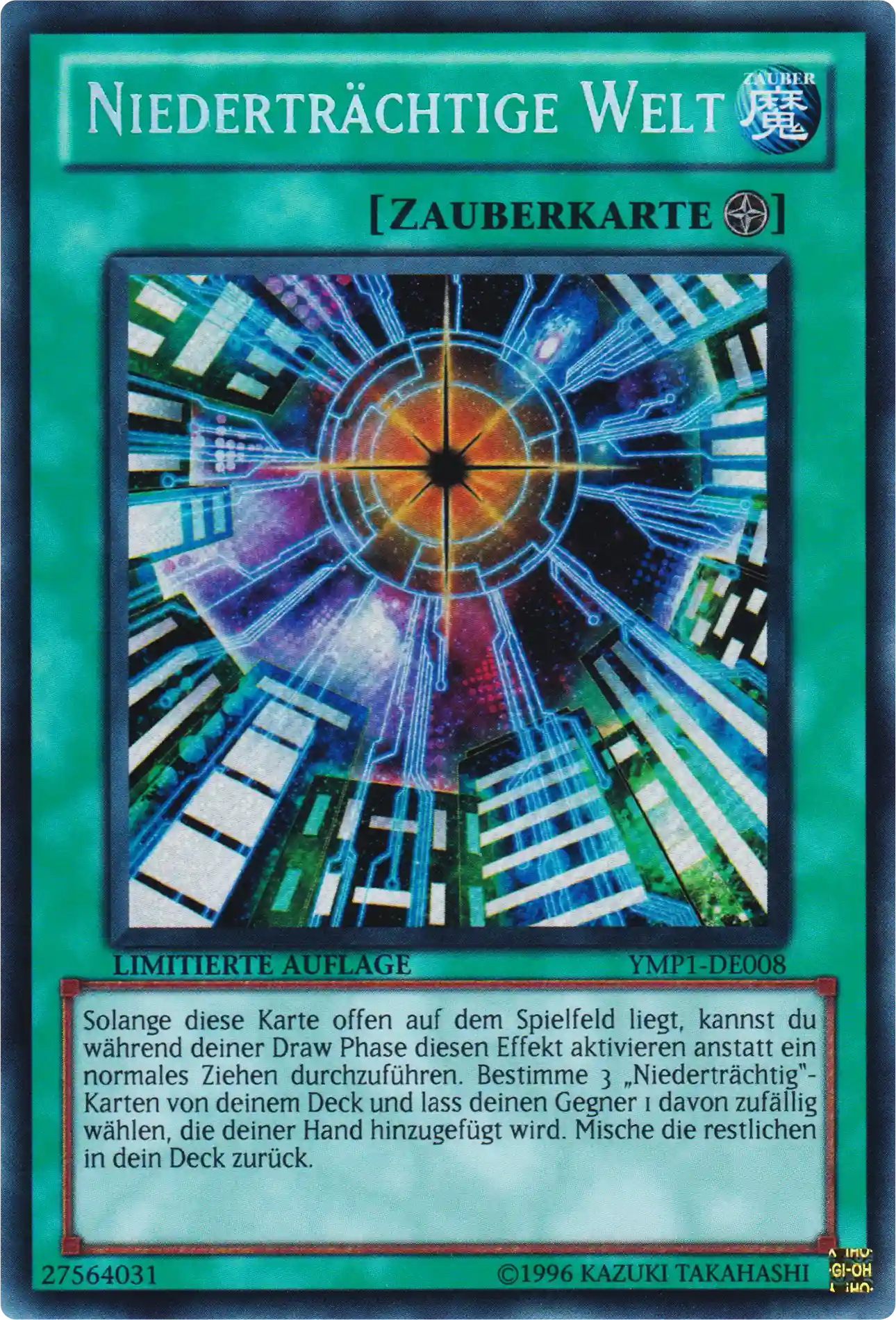 Niederträchtige Welt Yu-Gi-Oh! Karte YMP1-DE008 Secret Rare