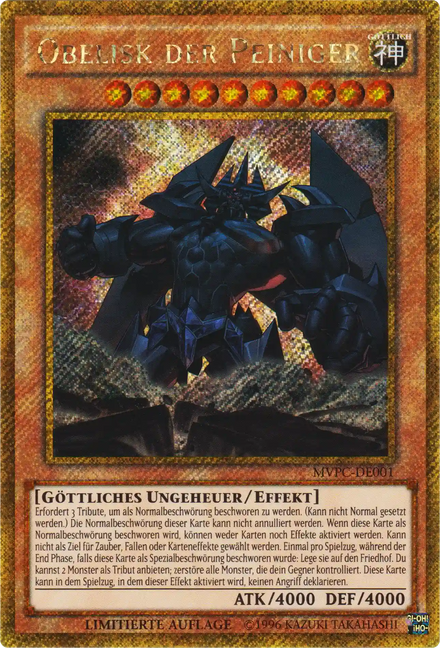 Obelisk der Peiniger Yu-Gi-Oh! Karte MVPC-DE001 Gold Secret Rare
