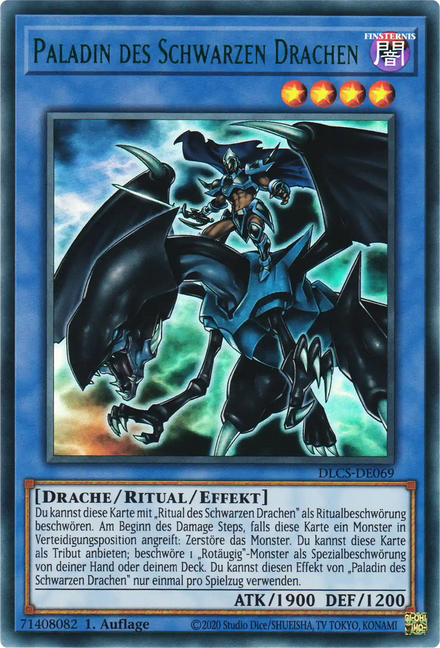 Paladin des Schwarzen Drachen Yu-Gi-Oh! Karte DLCS-DE069 Green Ultra Rare