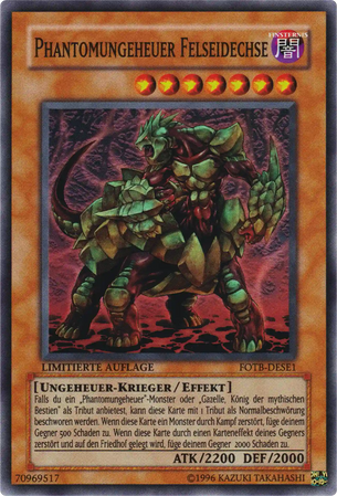 Phantomungeheuer Felseidechse Yu-Gi-Oh! Karte FOTB-DESE1 Super Rare
