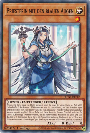 Priesterin mit den blauen Augen Yu-Gi-Oh! Karte LDS2-DE007 Common