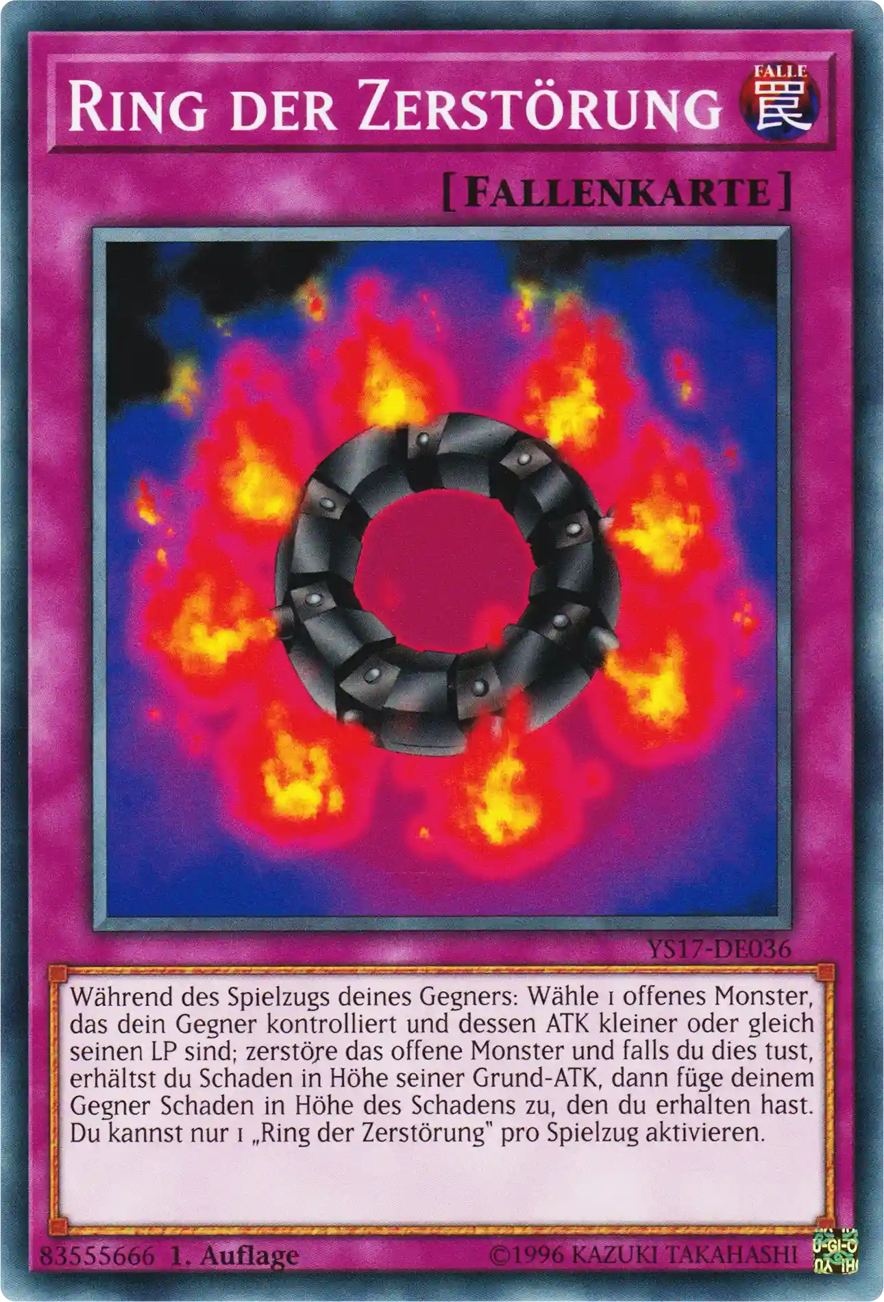 Ring der Zerstörung Yu-Gi-Oh! Karte YS17-DE036 Common