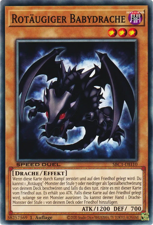 Rotäugiger Babydrache Yu-Gi-Oh! Karte SBC1-DEI10 Common
