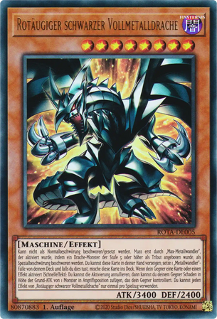 Rotäugiger schwarzer Vollmetalldrache Yu-Gi-Oh! Karte ROTA-DE005 Ultra Rare