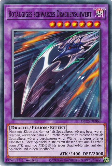 Rotäugiges schwarzes Drachenschwert Yu-Gi-Oh! Karte DLCS-DE063 Common