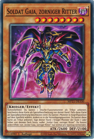 Soldat Gaia, zorniger Ritter Yu-Gi-Oh! Karte MP21-DE100 Common