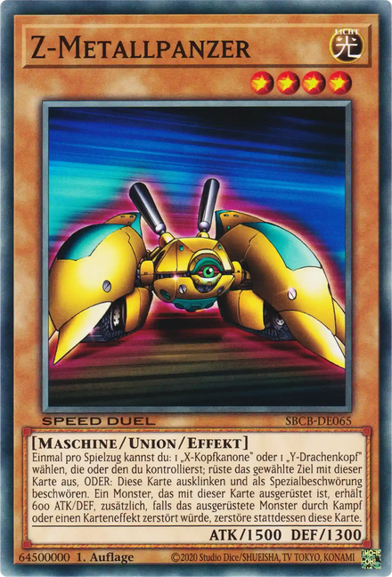 Z-Metallpanzer Yu-Gi-Oh! Karte SBCB-DE065 Common