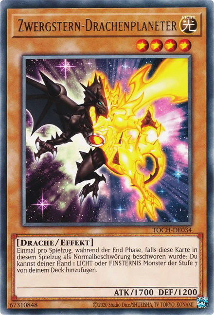 Zwergstern-Drachenplaneter Yu-Gi-Oh! Karte TOCH-DE034 Rare